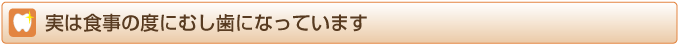 実は食事の度にむし歯になっています