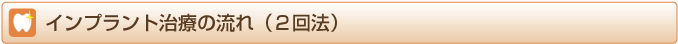 インプラント治療の流れ（2回法）