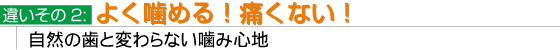 違いその2:よく噛める 痛くない